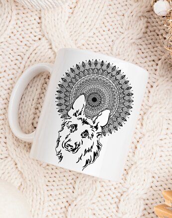 Kubek z mandalą "Mandala nr 25, Owczarek Niemiecki", anna marczewska