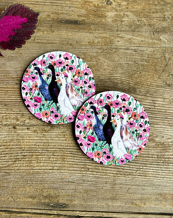 Podkładki pod kubek- Biegusy- Kaczki - Ilustracja - Cup coasters, BOSKE