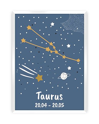Obrazek Zodiac Taurus 30x40, Yellow Tipi