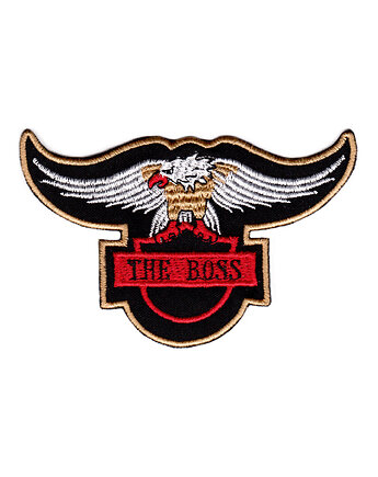 Naszywka naprasowanka ORZEŁ THE BOSS CZARNY termoprzylepna haft 11,5x6,8cm, Wyszywane