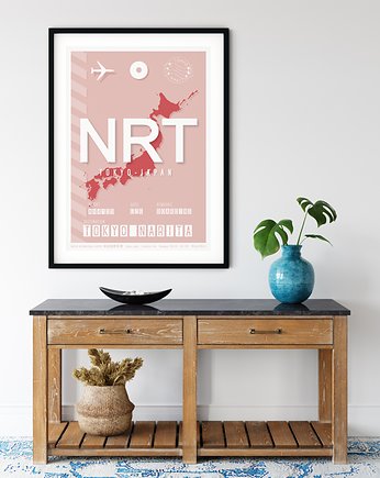 Plakat lotniczy - Tokio Narita Japonia, Mappy Maps