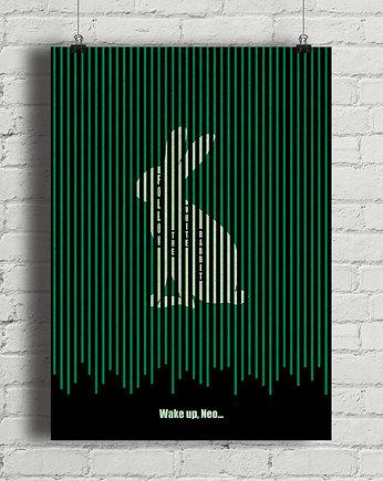 Matrix / Follow the White Rabbit  - plakat fine art, minimalmill