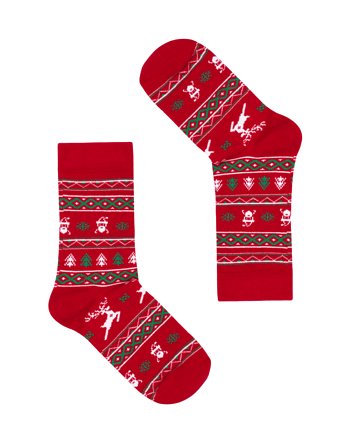Skarpetki Świąteczne Czerwone 31-35, FAVES. Socks&Friends