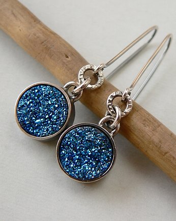 Kolczyki srebrne -agat druzy-, Emilia Woźniak