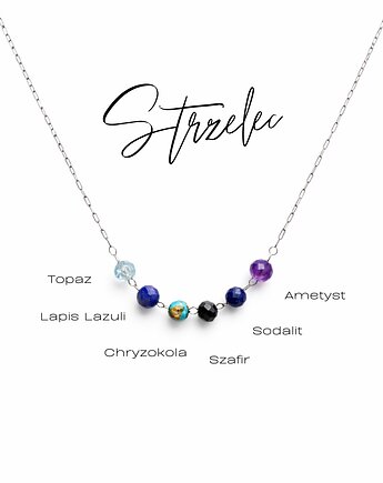 Twój ZODIAK, Naszyjnik Glam, Strzelec, srebrny, GLAM