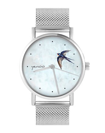 Zegarek - Jaskółka - bransoleta mesh, yenoo