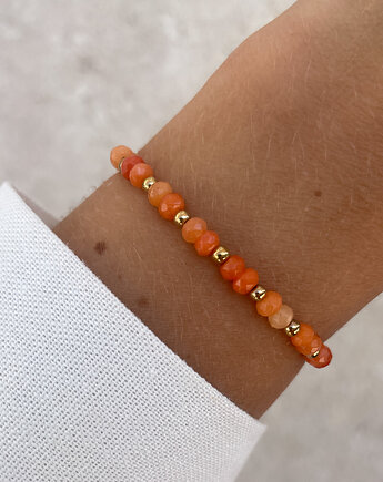 Bransoletka na gumce jadeit pomarańczowy, Bring Biżuteria