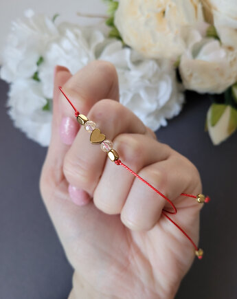 Bogactwo- Minimalistyczna bransoletka z sercem z Hematytu oraz Cytrynem, Seylla pracownia