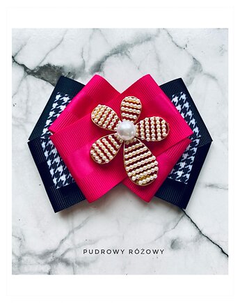 Brosza  z Perłowym Kwiatem z drobniutkimi perełkami NEW, Pudrowy Różowy