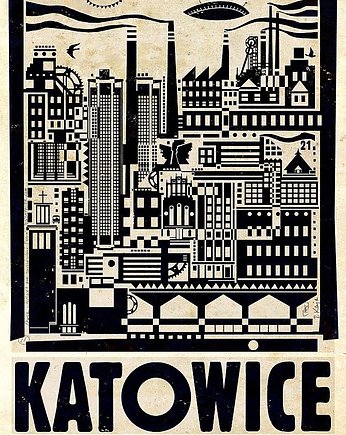 Plakat Katowice (R. Kaja) 98x68 cm, Galeria LueLue