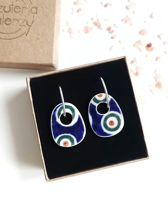 Kolczyki ceramiczne Bolesławiec koła