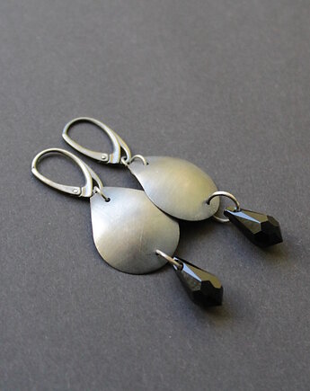 Kolczyki Swarovski czarne krople, fado