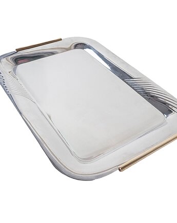 Taca ze stali nierdzewnej, włoski design, lata 70, produkcja: Włochy, Przetwory design