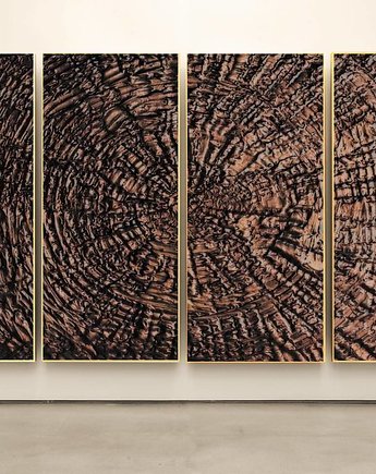 4-częściowy obraz na płótnie abstrakcyjny metaliczny brąz, art and texture