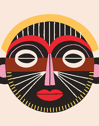 African mask  - obraz na płótnie lub plakat, Dekoracje PATKA Patrycja Kita