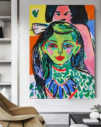 Duży obraz olej na płótnie dziewczyna ze wstążką, alice oil on canvas