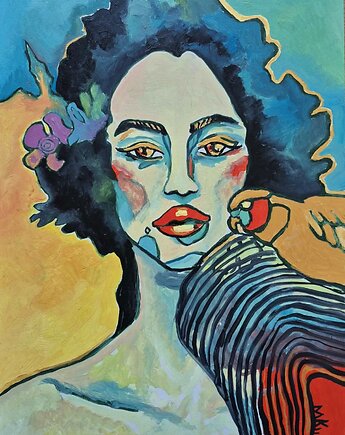 Obraz  złoty ptak, alice oil on canvas