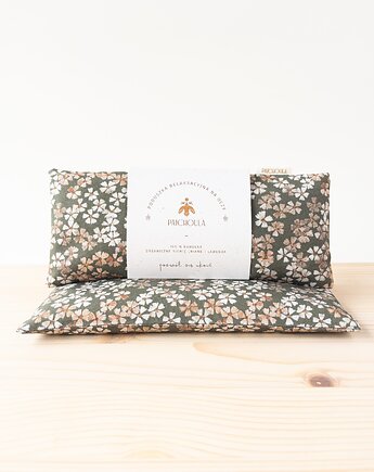 Poduszka relaksacyjna na oczy z ekologicznymi nasionami lnu i kwiatami lawendy., Patchoula