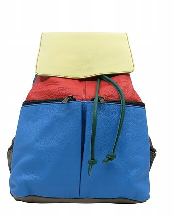 Plecak skórzany pojemny kieszenie wygodny kolorowy zero waste OLIVKA, Olivka Warsaw