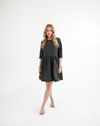 Lniana Sukienka DAISY DEEP BLACK, so linen!