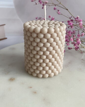 Świeca sojowa dekoracyjna "Bubbles" 60x75mm jasny beż, Coccola JEWELLERY