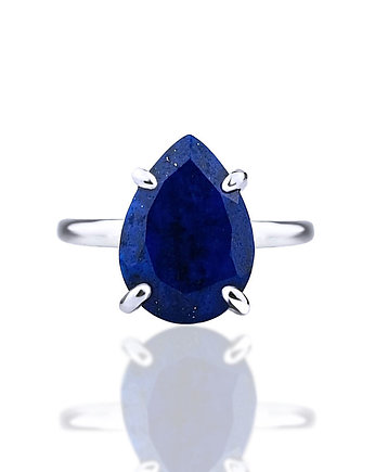 Pierścionek Lapis Lazuli 6 ct. Kropla, Brazi Druse Jewelry