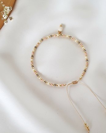 Bransoletka z drobnych koralików z kuleczką, LEI handmade 