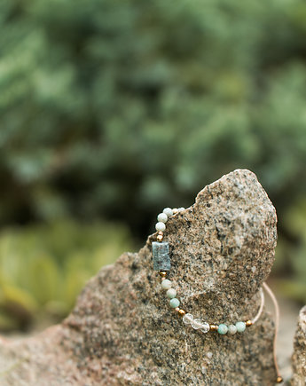 Bransoletka z kamieni naturalnych z larimarem, amazonitem i kryształem górskim, Moon Spirit Stones