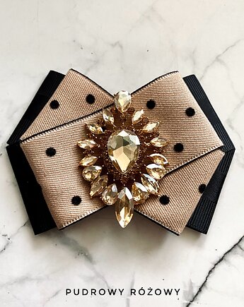 Brosza  z cudownym szampańskim kryształem new, Pudrowy Różowy