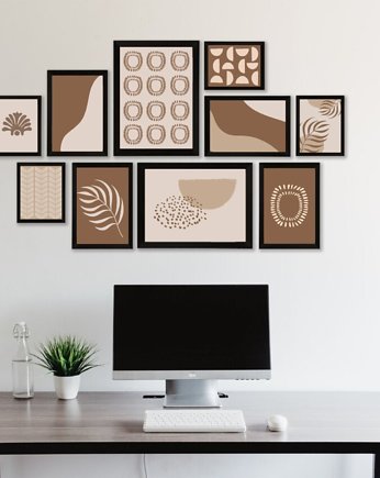 ZESTAW PLAKATÓW beżowe boho galeria, black dot studio