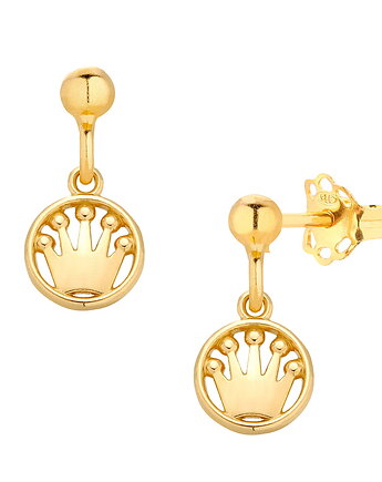 Kolczyki pozłacane z koroną, MYNESS