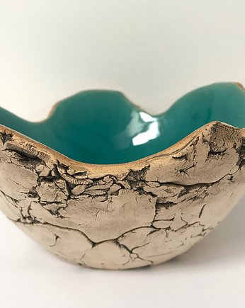 Turkusowa skała dekoracyjna miska ceramiczna, Ceramika Ana