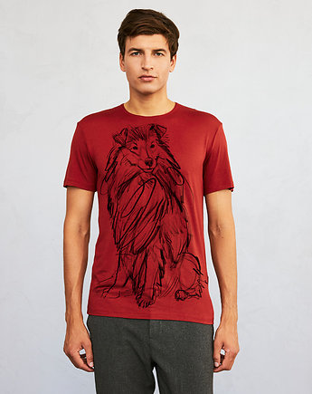 Shetland Dog Men's T-shirt marsala, SELVA