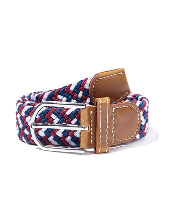 Pleciony pasek Cherry Red Navy Blue White, Pineapplestyle