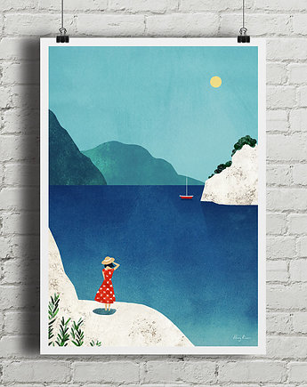 Plakat Morze Śródziemne - skaliste wybrzeże Calanques, minimalmill