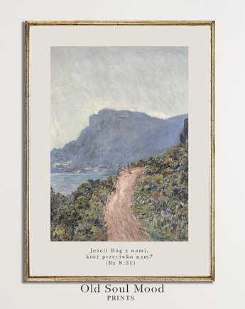 Plakat / Obraz na płótnie Droga z górami z cytatem z Biblii, Old Soul Mood Prints