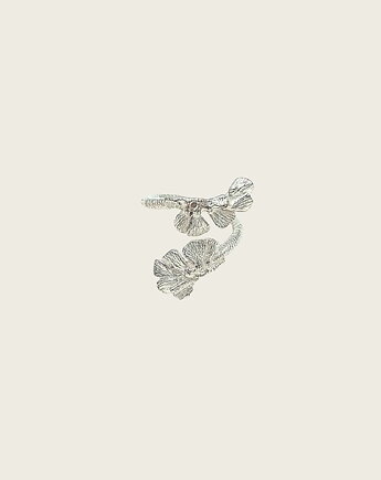 Srebrny pierścień regulowany no.2 - Gingko, KOS jewellery