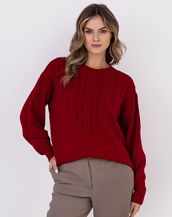 Sweter w sportowym stylu - SWE322 czerwony MKM, MKMswetry