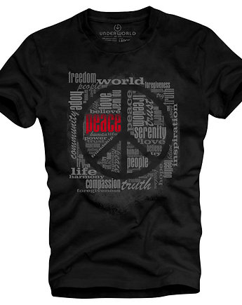 T-shirt męski UNDERWORLD Peace czarny, UNDERWORLD