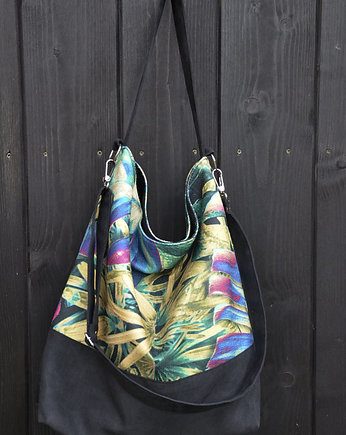 Torba na ramię XL - print monstera, PRACOWNIA 166