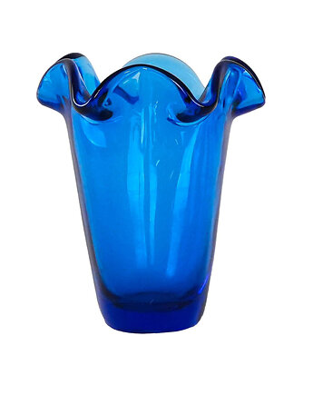 Wazon szklany kobaltowy, duński design, lata 70, produkcja: Dania, Przetwory design