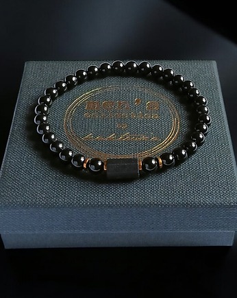 Czarny turmalin - bransoletka męska - OCHRONA, kaktusia