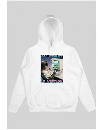 All Reality Is Virtual White Hoodie, Back to Black