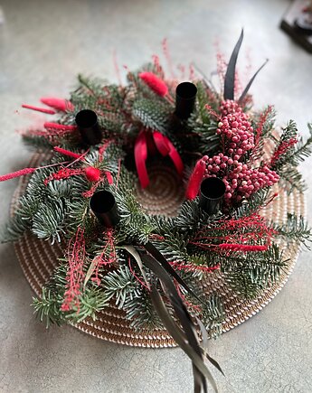 Stroik świąteczny adwentowy wieniec, Łąka