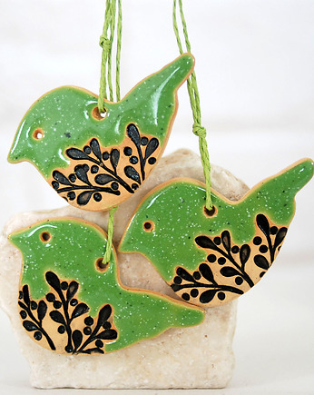 Ręcznie robione ozdoby choinkowe ptaszki, 10FingersArt