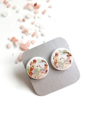 Kolczyki ceramiczne z postaciami