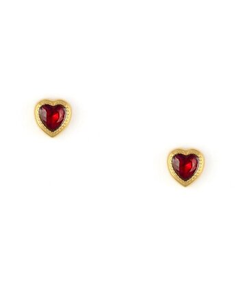 Kolczyki sztyfty czerwone serce, Kulka Bransoletki