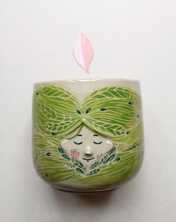 Czarka/kubek ceramiczny - panienka na łące, Ryte Gary