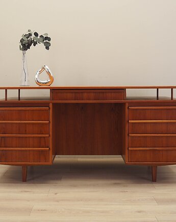 Biurko tekowe, duński design, lata 70, produkcja: Dania, Przetwory design