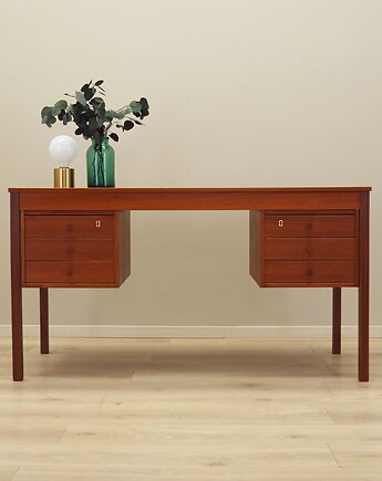 Biurko tekowe, duński design, lata 70, produkcja: Dania, Przetwory design